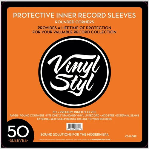 Vinyl Styl Protected Paper Inner Sleeves Round Corners 50 Pack