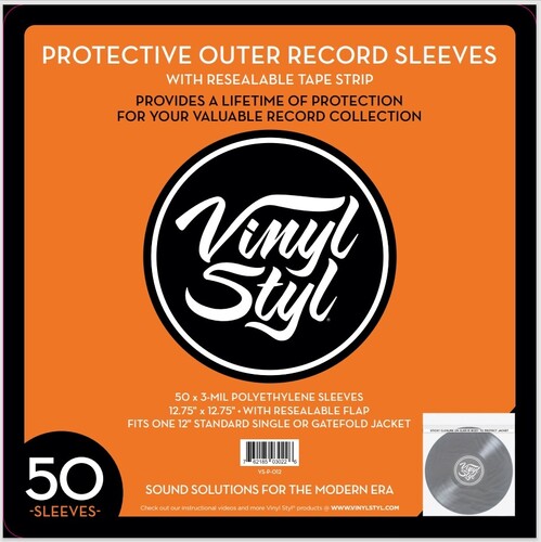 Vinyl Styl 12" LP Outer Sleeves With Resealable Tape Strip