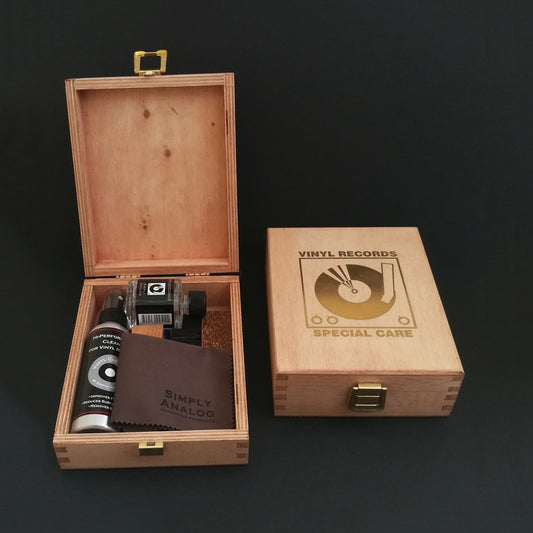 Simply Analog Vinyl Record Cleaning Wooden Boxset